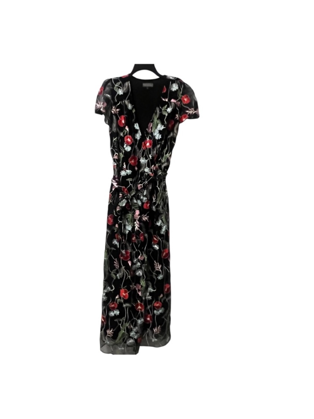 EVA BY EVA FRANCO Embroidered Floral  Maxi Wrap Dress size 14 - Picture 2 of 16